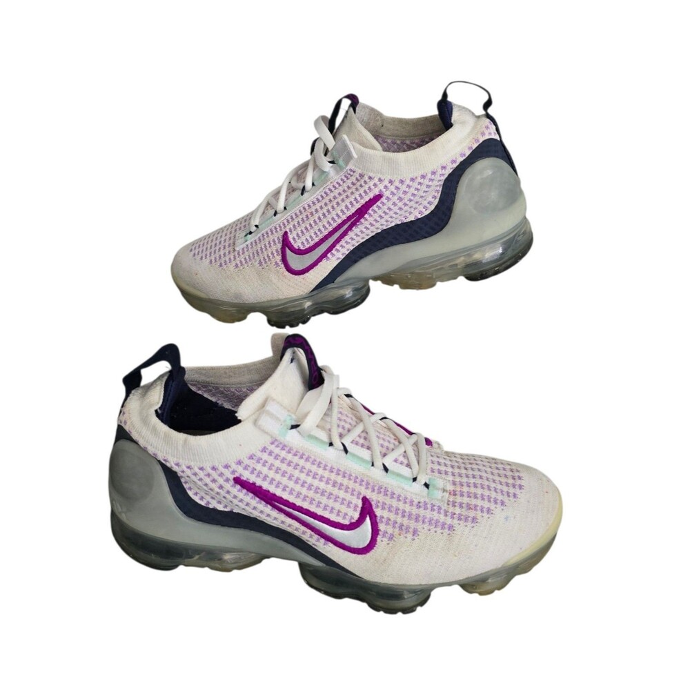 Nike Air Vapormax 2021 Flyknit Shoes Youth Size 4.5Y Womens Size 6 White Violet